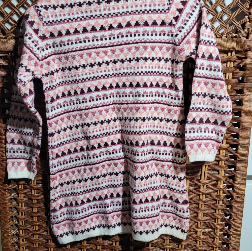 Sweater dress and tights